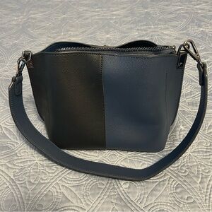Sondra Roberts black/blue leather mini bag hand bag